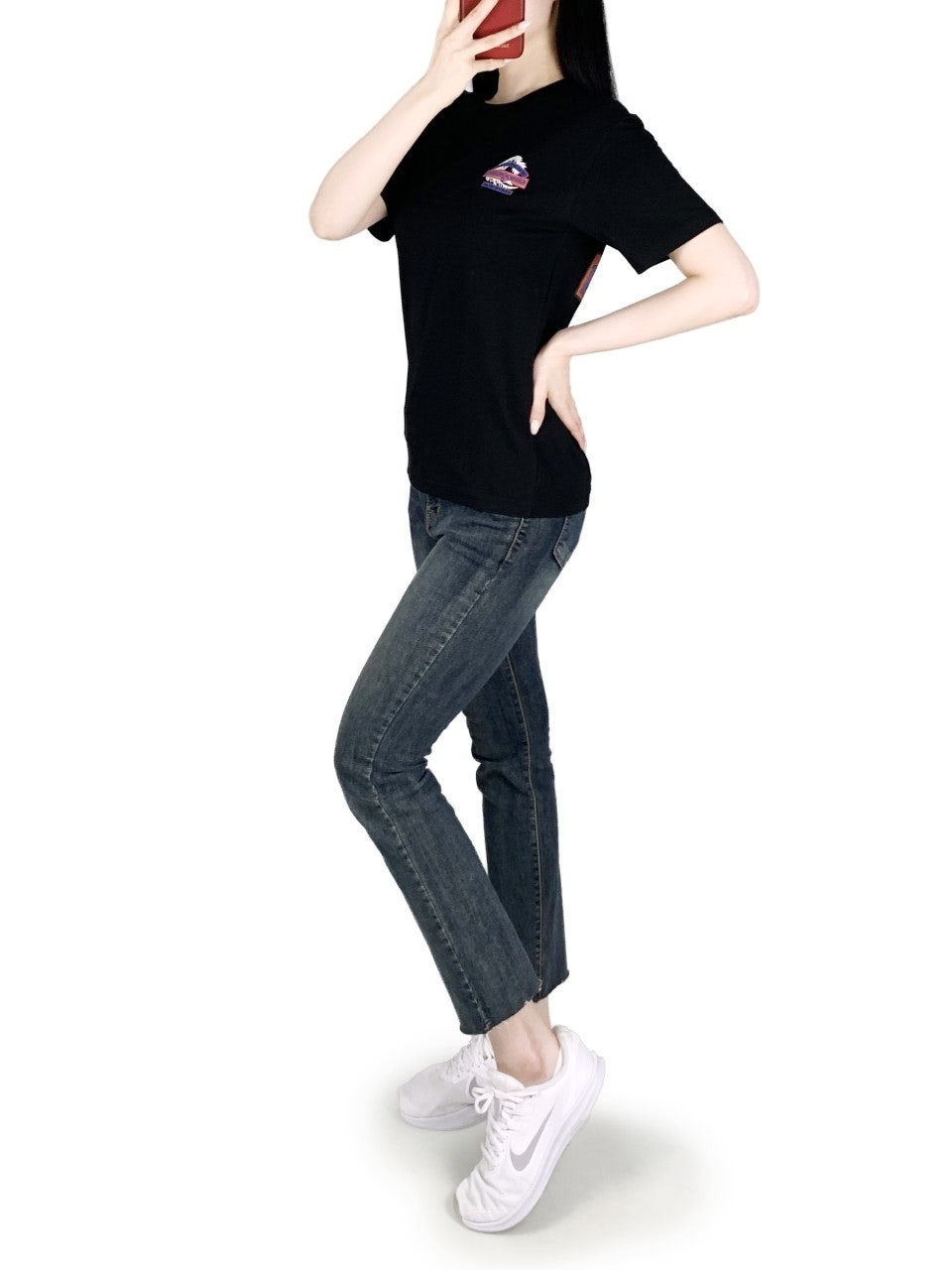 파타 스판 파도 반팔