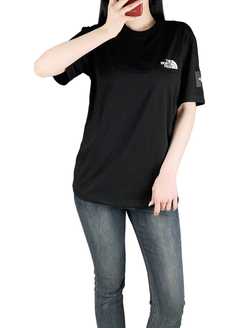 노스 절개 자수와펜 면 반팔