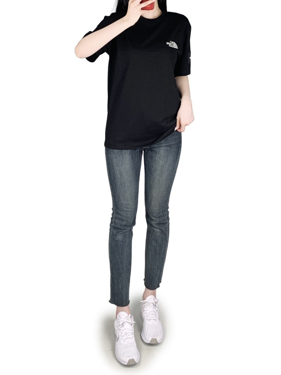 노스 절개 자수와펜 면 반팔