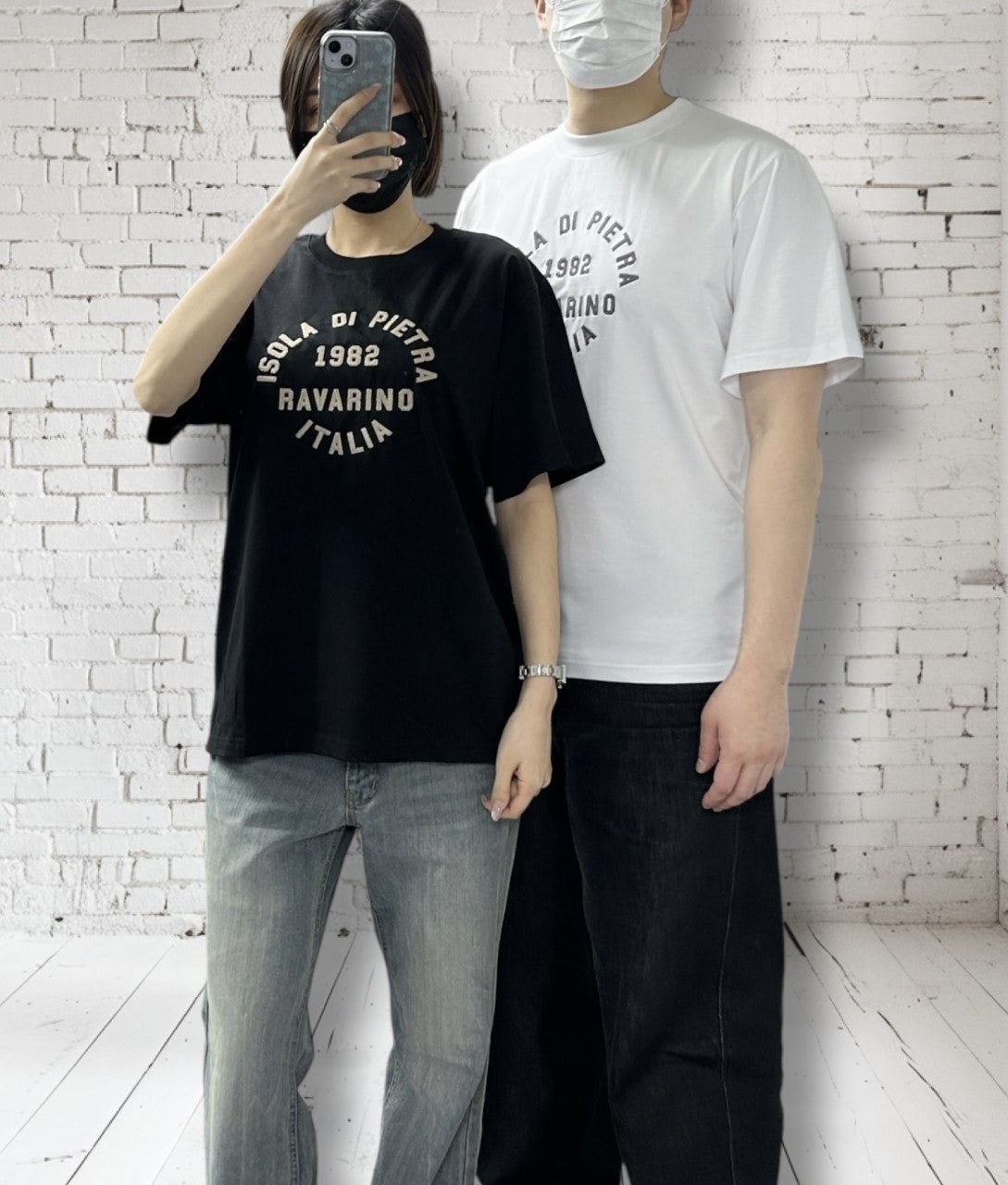 스톤 자수 반팔