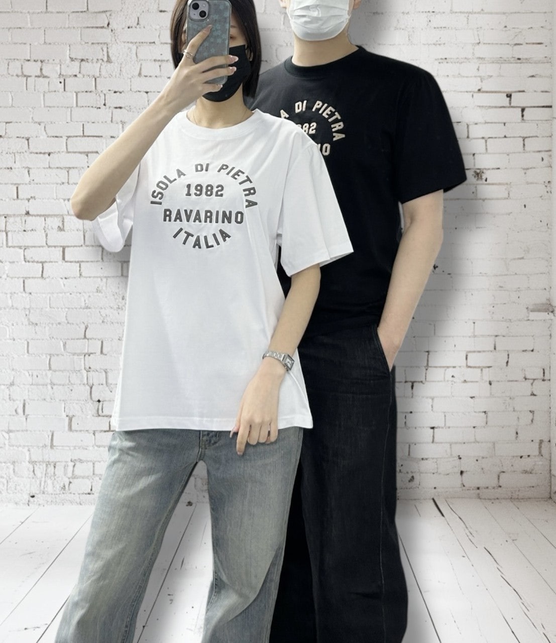 스톤 자수 반팔