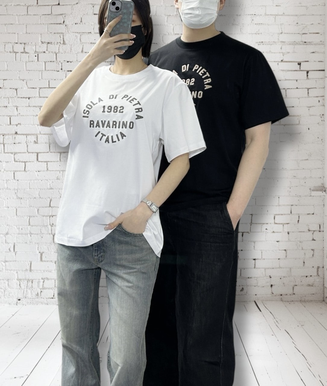 스톤 자수 반팔