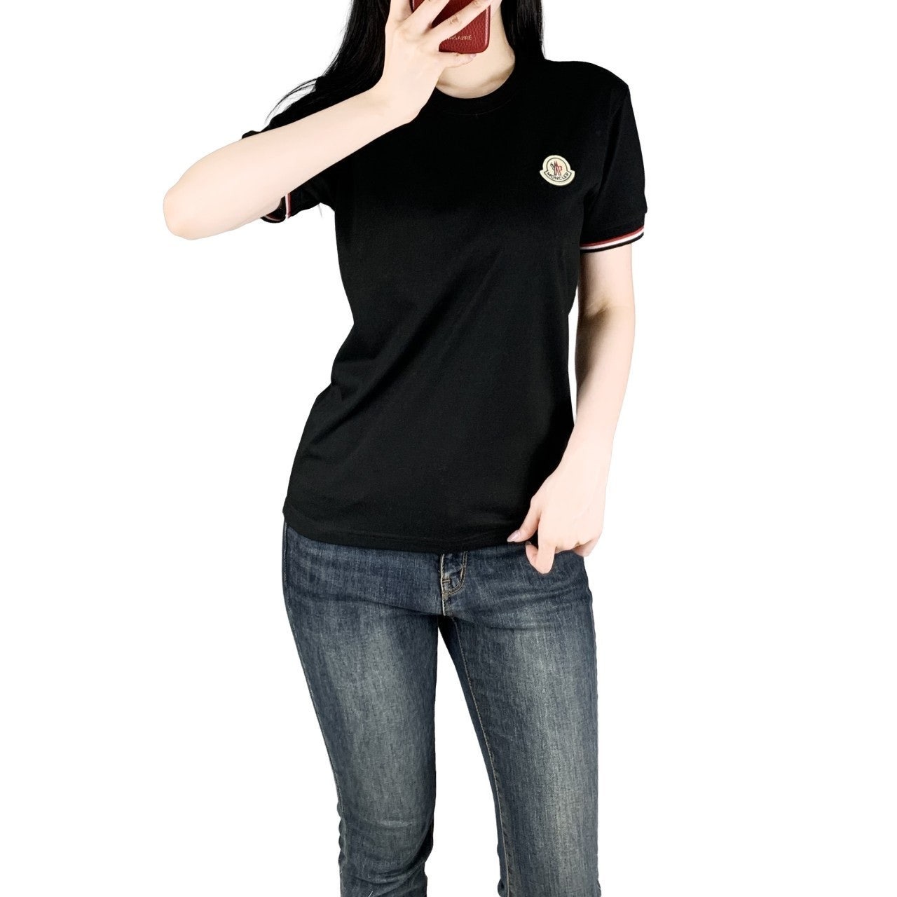 몽클 삼색칼라 기본 와펜 반팔