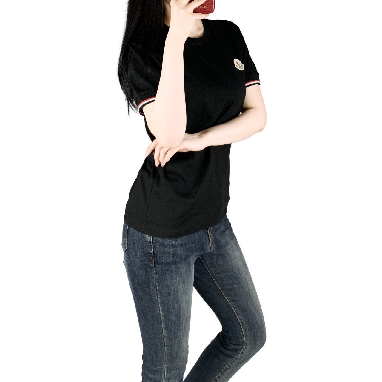 몽클 삼색칼라 기본 와펜 반팔