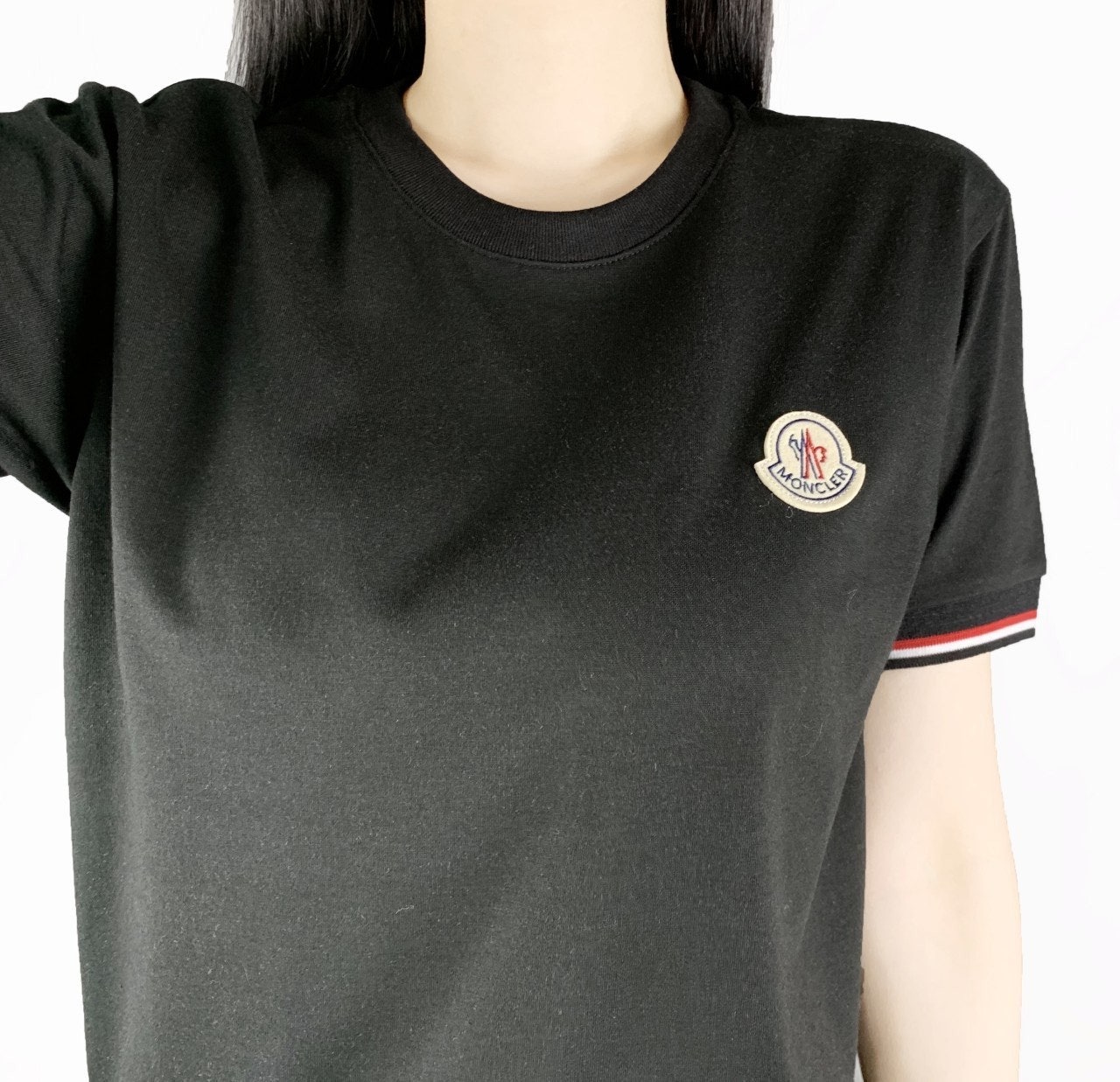 몽클 삼색칼라 기본 와펜 반팔