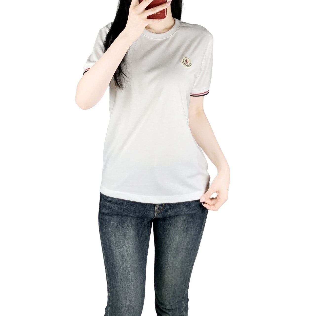 몽클 삼색칼라 기본 와펜 반팔