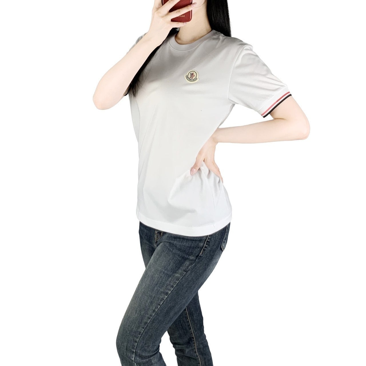 몽클 삼색칼라 기본 와펜 반팔