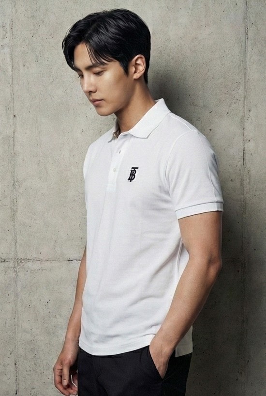 버버리 영문 카라 반팔