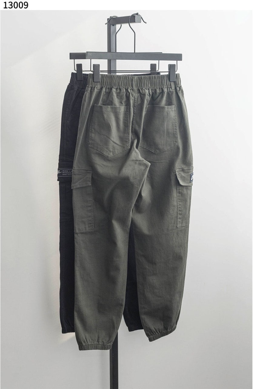 나키 면 스판 카고바지