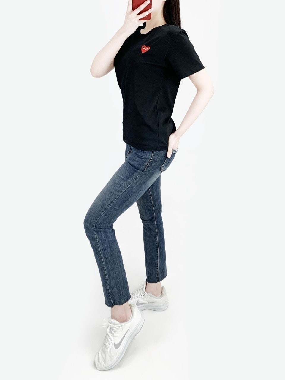 꼼데 레드와펜 반팔