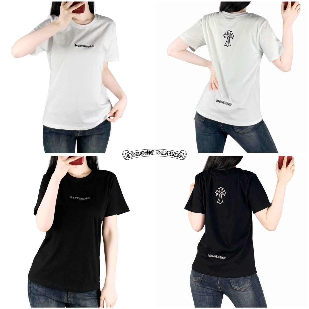 크롬 십자 원로고 반팔