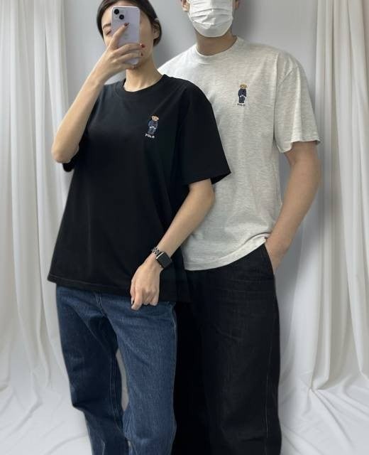 폴로 미니베어 8도 자수 반팔