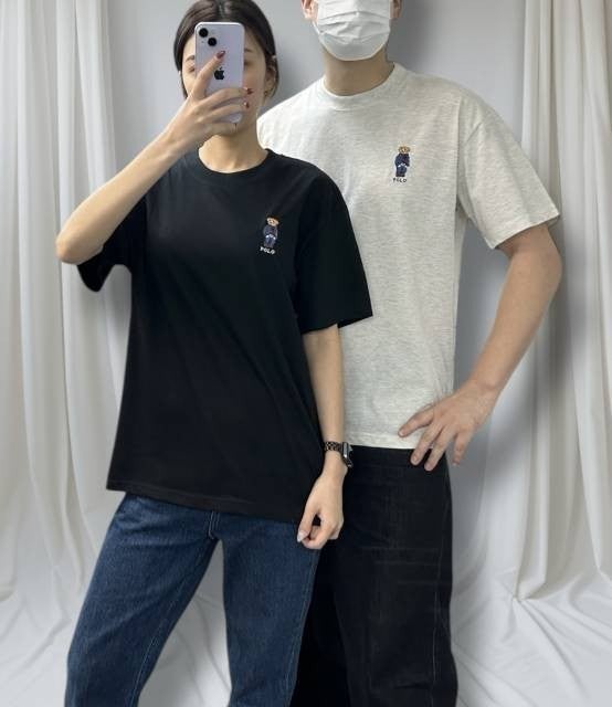 폴로 미니베어 8도 자수 반팔