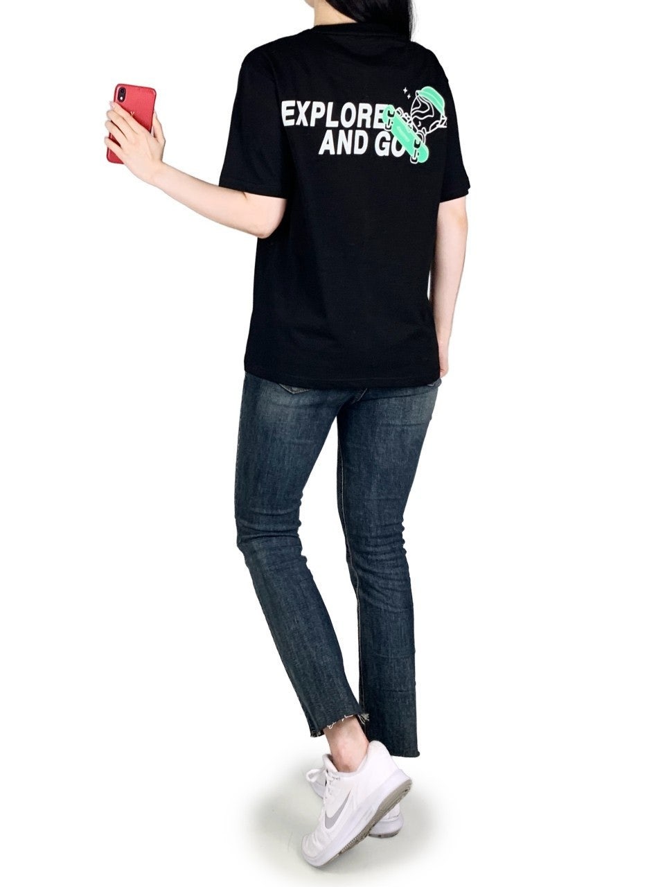 디커 스케이트보드 백로고 반팔