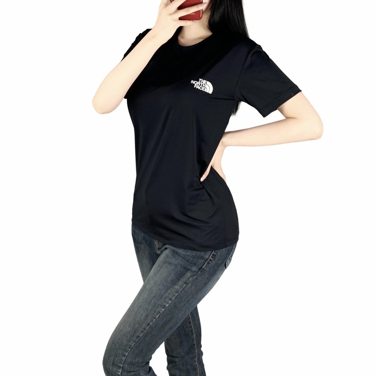 노스 등판 빅로고 실리콘 나염 기능성 스판 반팔