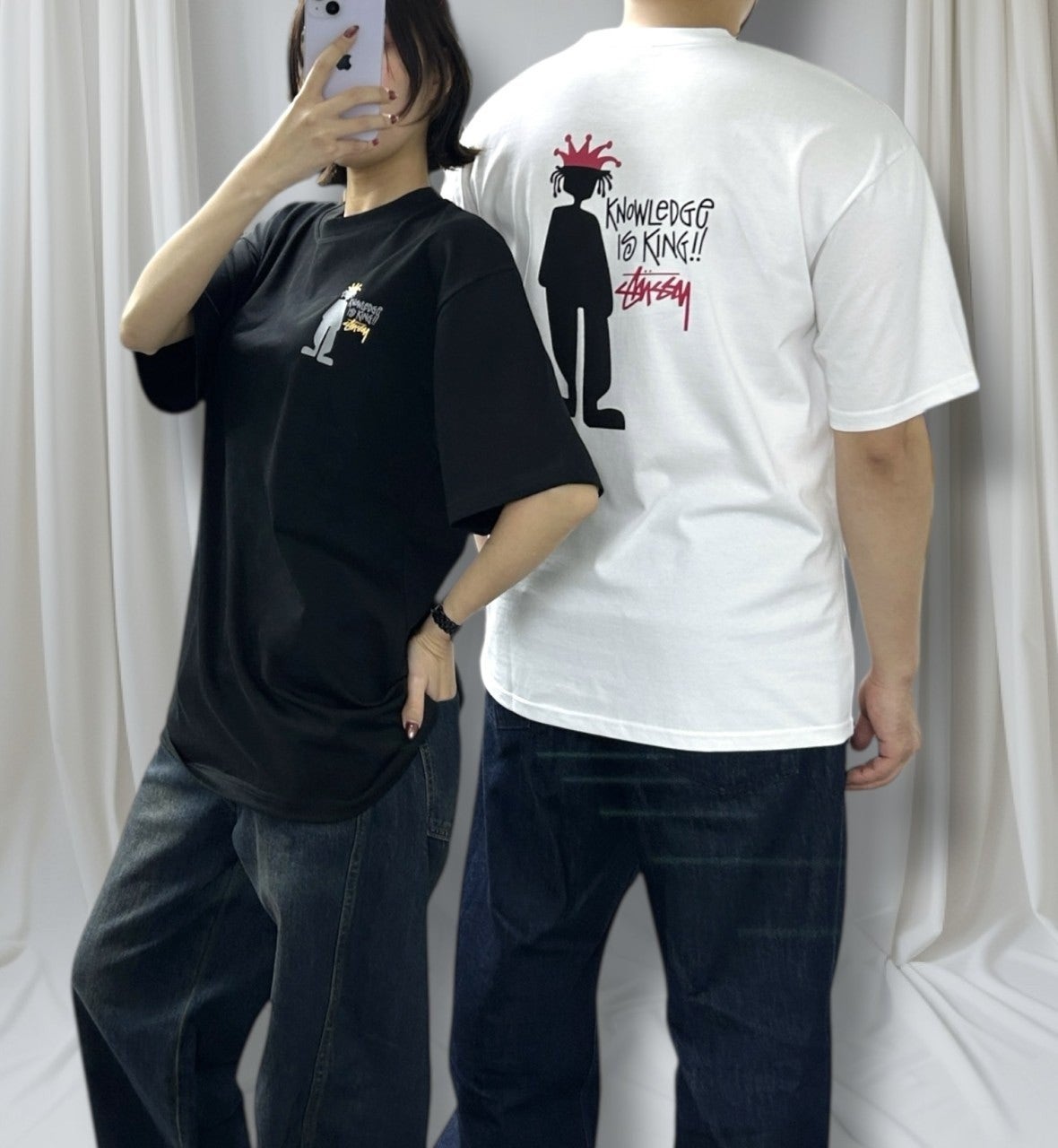 스투시 해외판 노우레드지킹 오버핏 CP 면 반팔