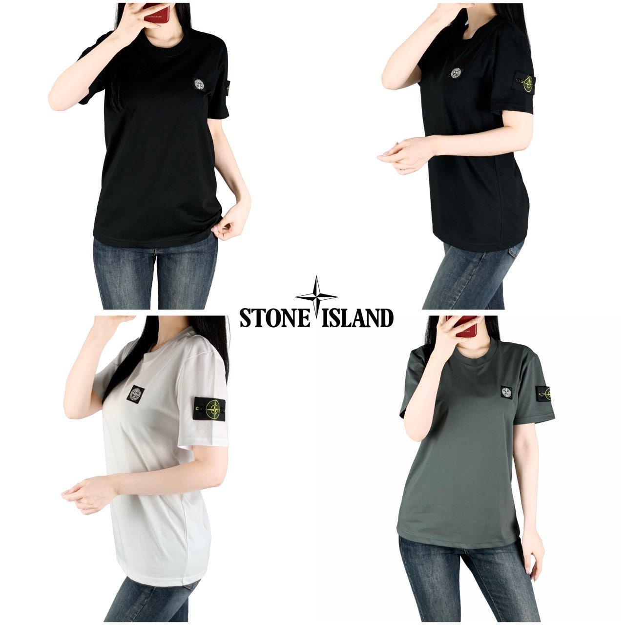 스톤 자수 와펜 반팔