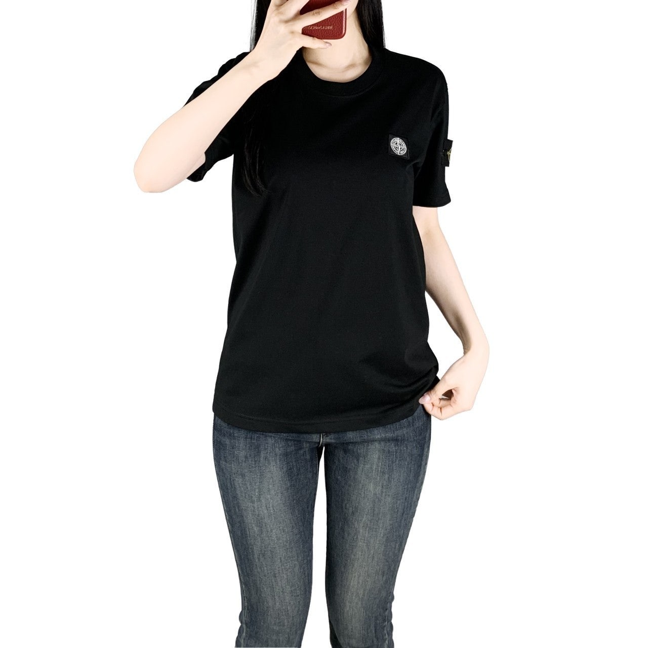 스톤 자수 와펜 반팔