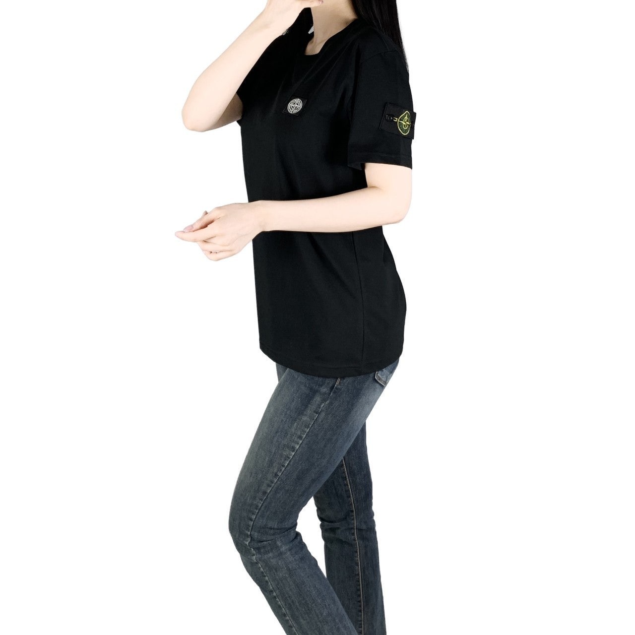 스톤 자수 와펜 반팔