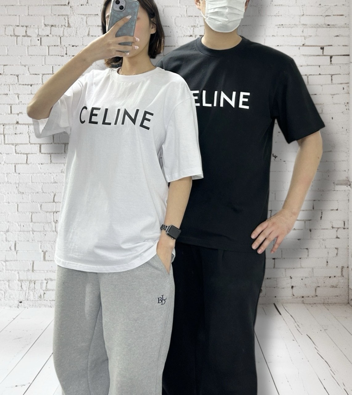 셀린느 티셔츠 로고 루즈 면 반팔