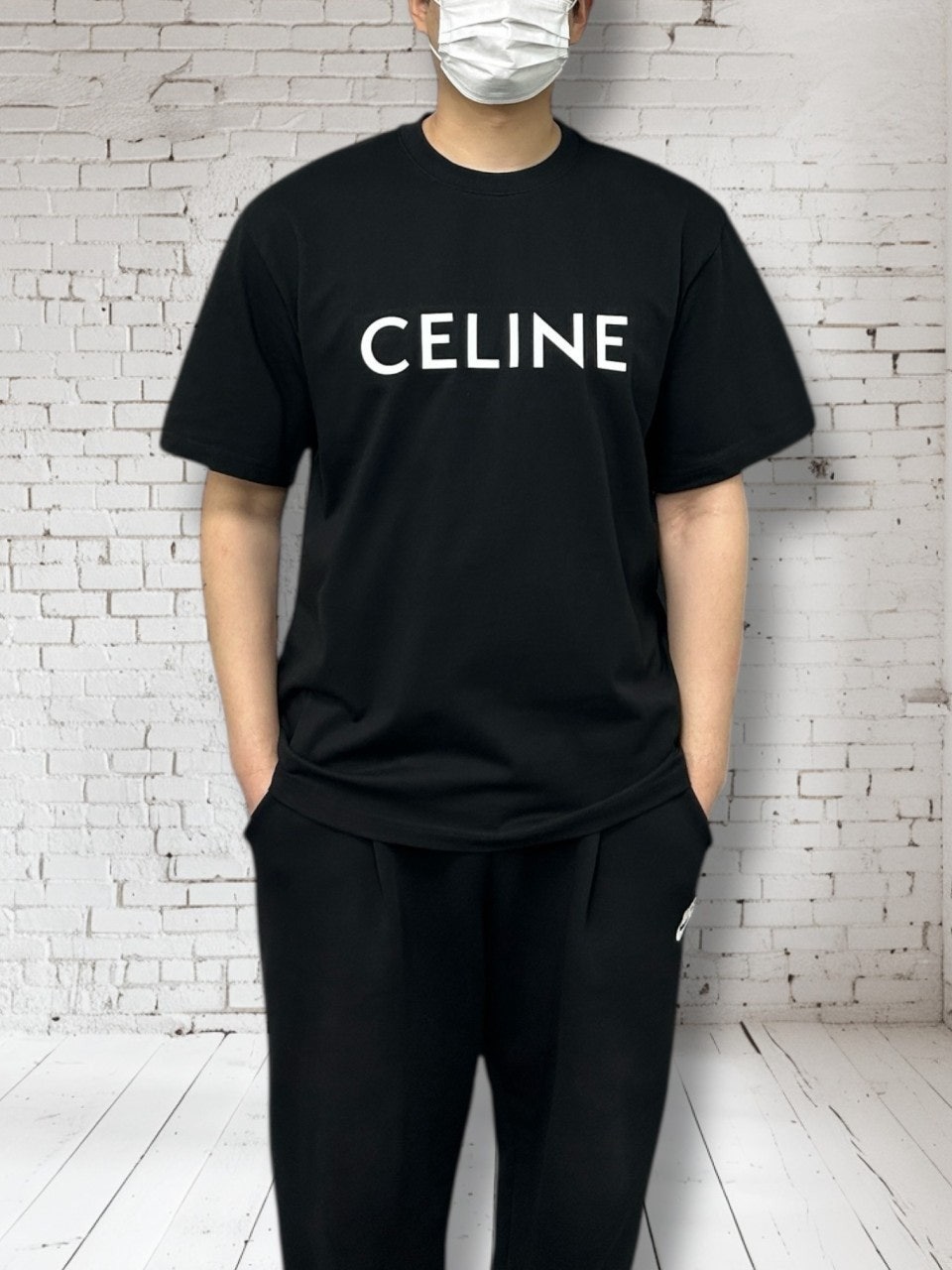 셀린느 티셔츠 로고 루즈 면 반팔