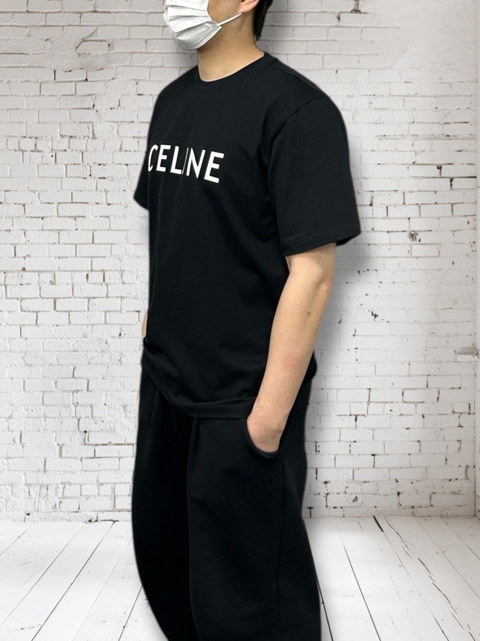 셀린느 티셔츠 로고 루즈 면 반팔