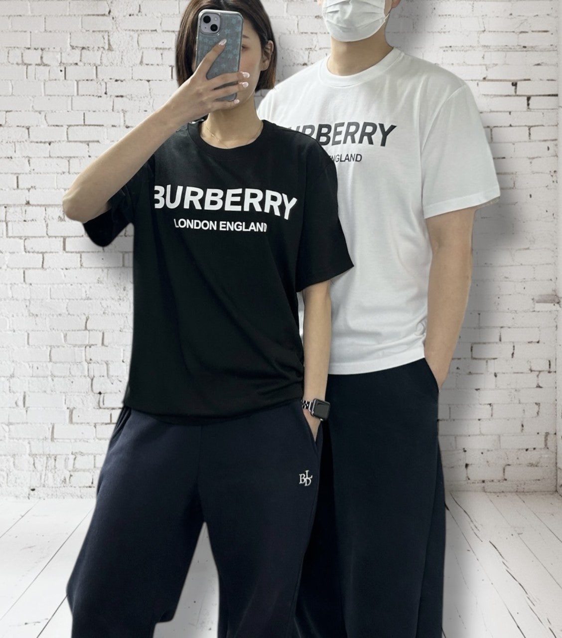 버버리 프린트 로고 반팔