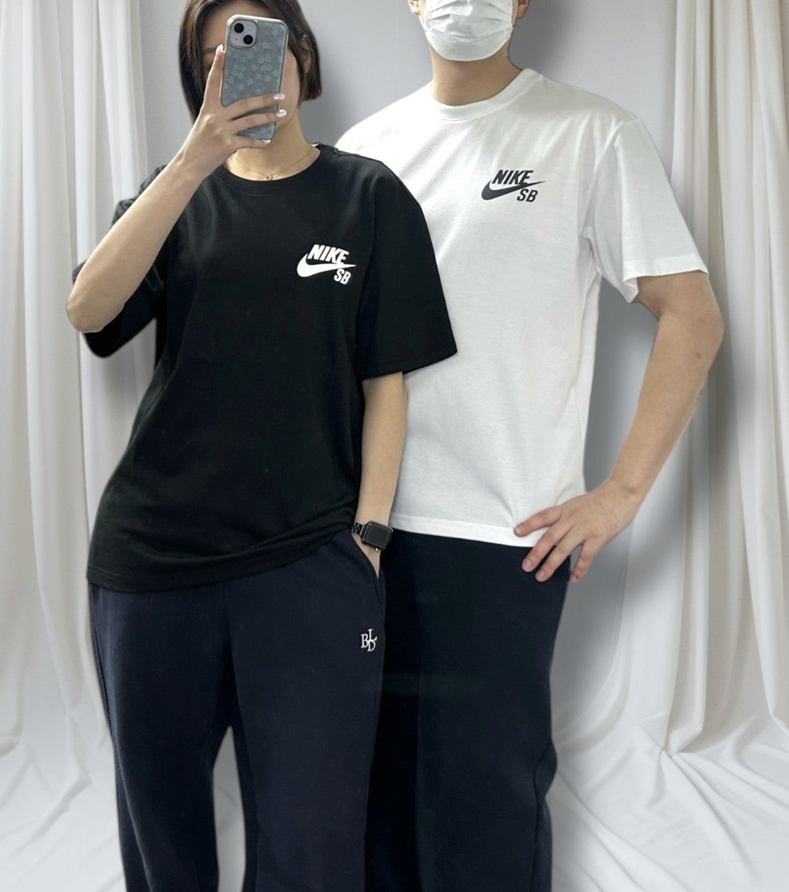 나키 SB 로고 스케이트보딩 반팔