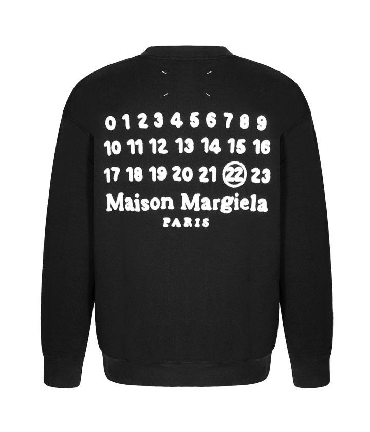 메종 로고자수 맨투맨 오버핏