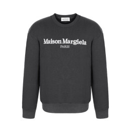 메종 로고자수 맨투맨 오버핏