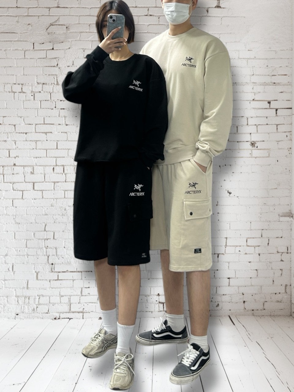 아크 CP 건빵 반바지 맨투맨 세트