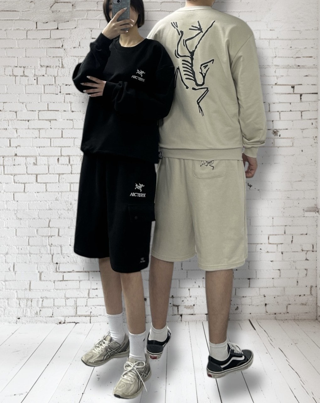 아크 CP 건빵 반바지 맨투맨 세트