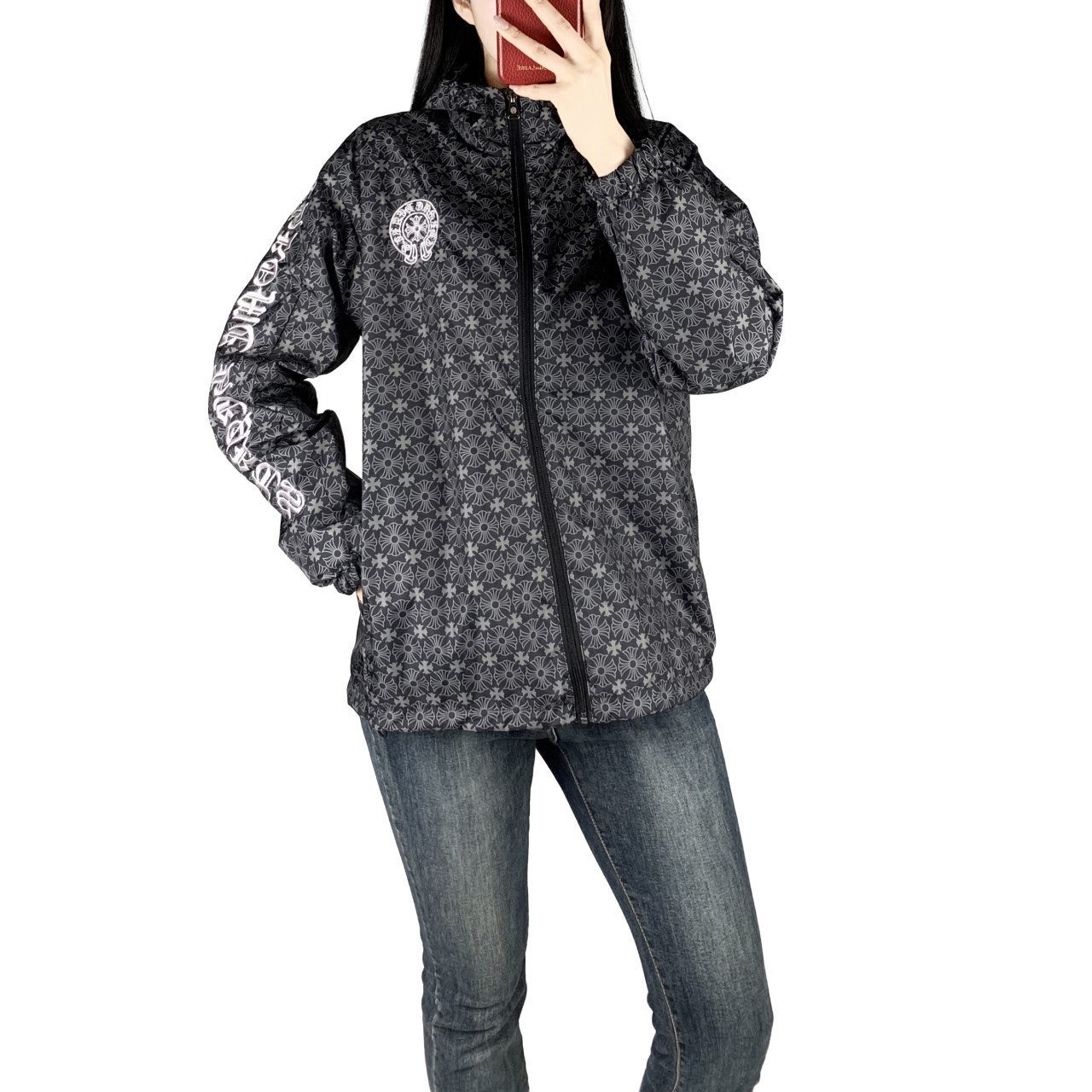 크롬 후드 집업