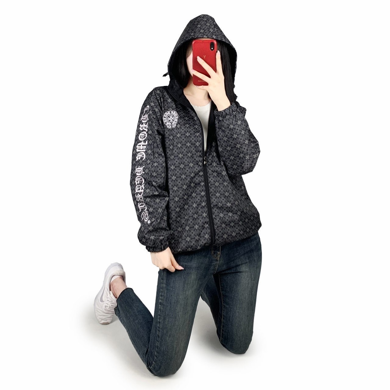 크롬 후드 집업