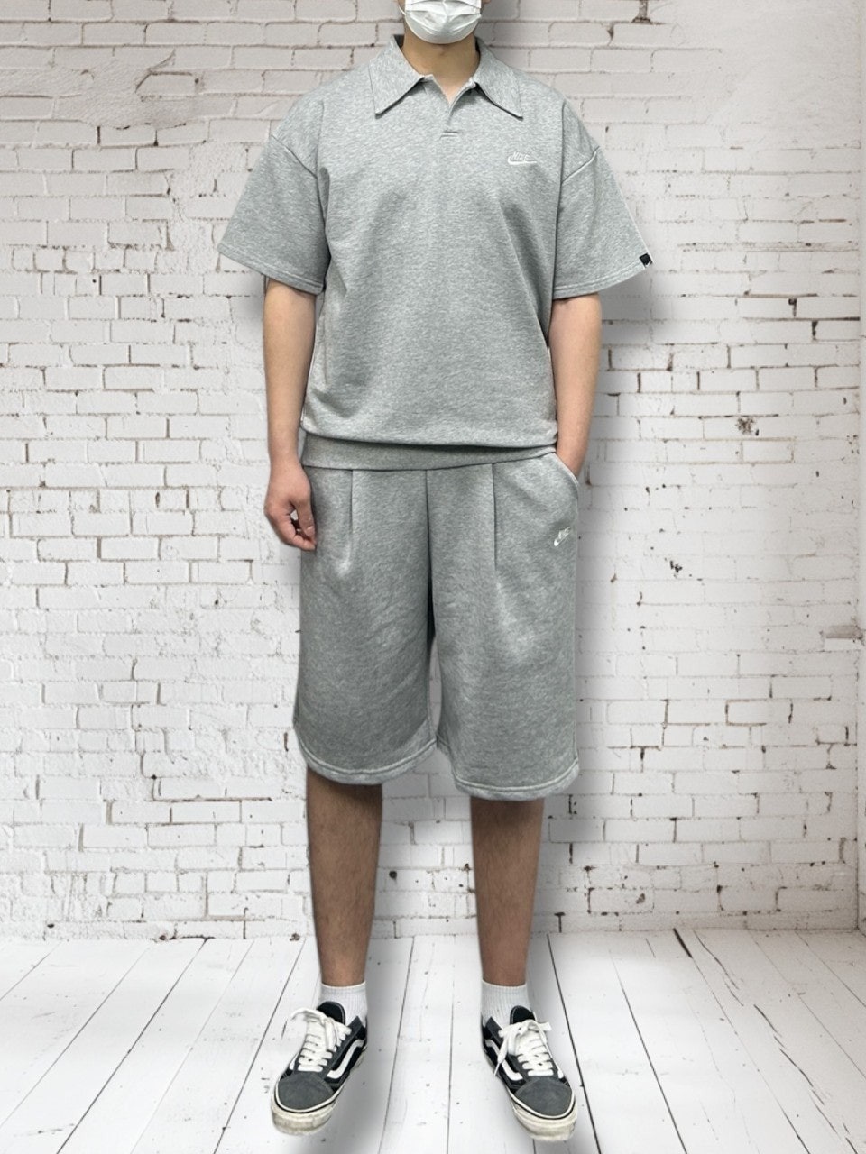 나키 캐주얼 카라 반팔 반바지 세트