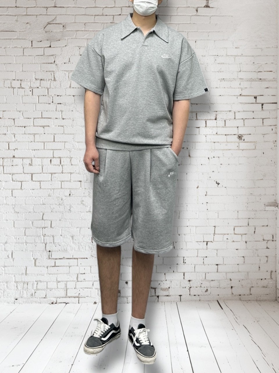 나키 캐주얼 카라 반팔 반바지 세트