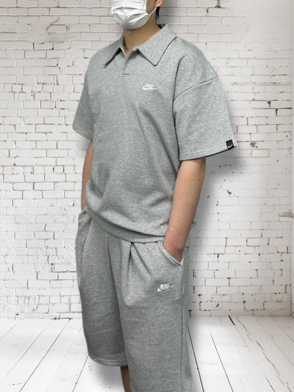 나키 캐주얼 카라 반팔 반바지 세트
