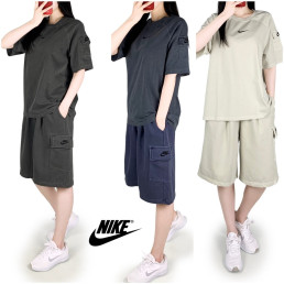 나키 피그먼트 반팔 반바지 세트