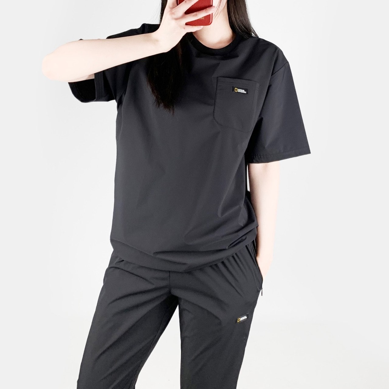 내셔 나일론 냉감 반팔 긴바지 세트