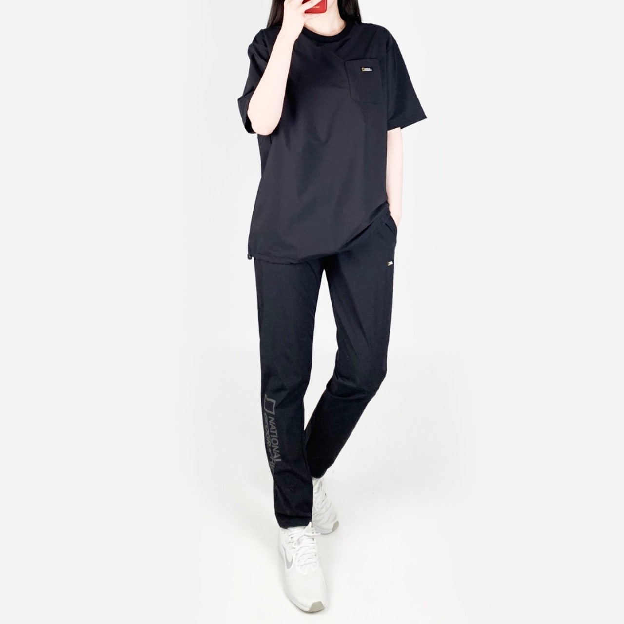 내셔 나일론 냉감 반팔 긴바지 세트