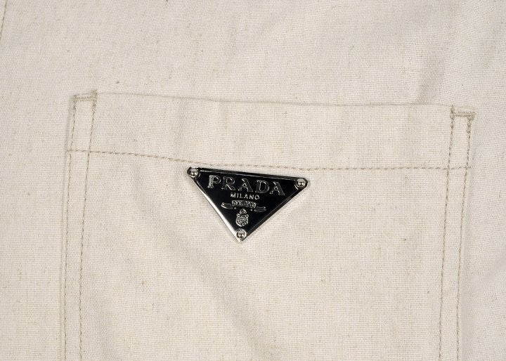 프라다 샴브레이 블루종 재킷 내츄럴