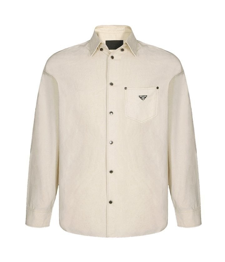 프라다 린넨 샴브레이 셔츠