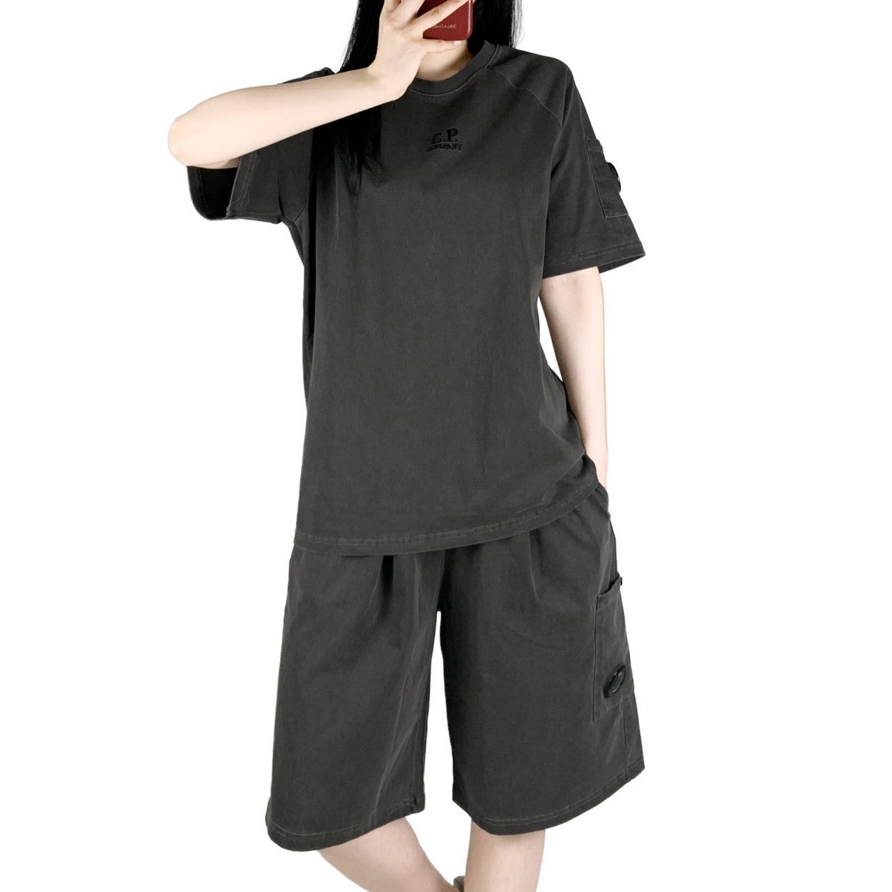 CP 피그먼트 반팔 반바지 세트