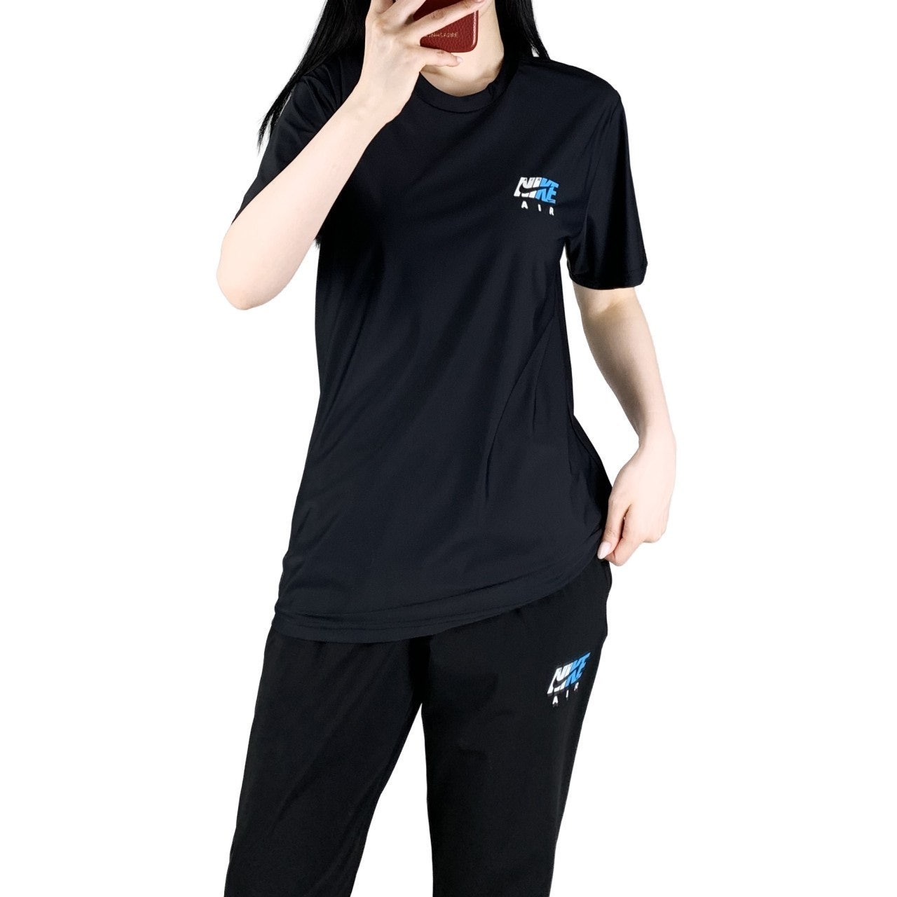 나키 에어 빅로고 냉감 반팔 긴바지 세트