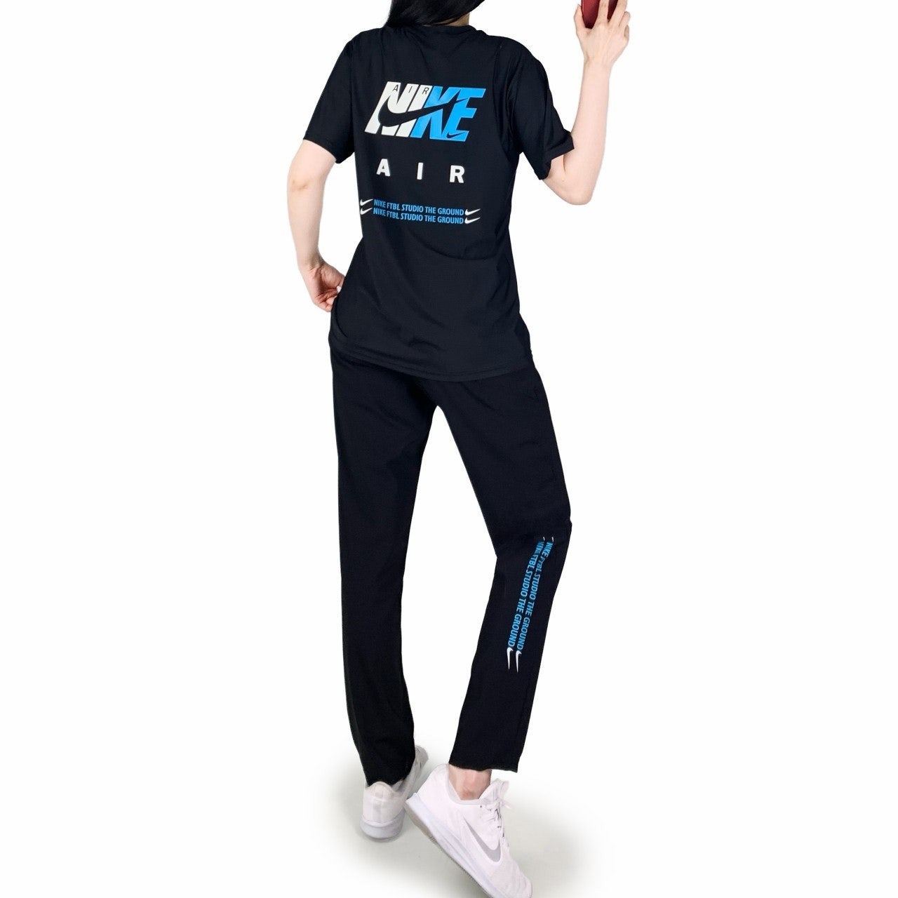 나키 에어 빅로고 냉감 반팔 긴바지 세트