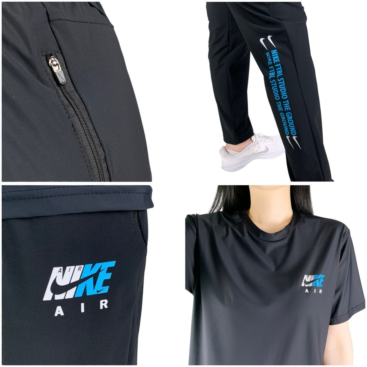 나키 에어 빅로고 냉감 반팔 긴바지 세트
