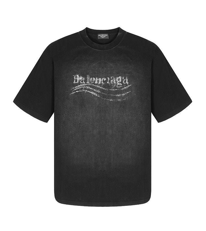 크레용 폴리티컬 워싱 티셔츠 오버핏