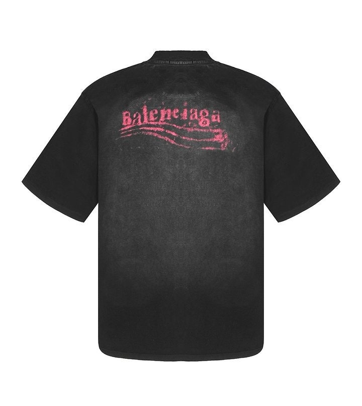 크레용 폴리티컬 워싱 티셔츠 오버핏