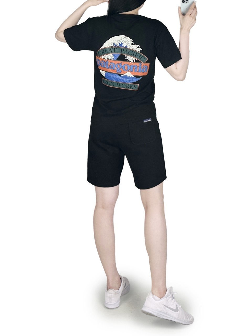 파타 스판 반팔 면 반바지 세트