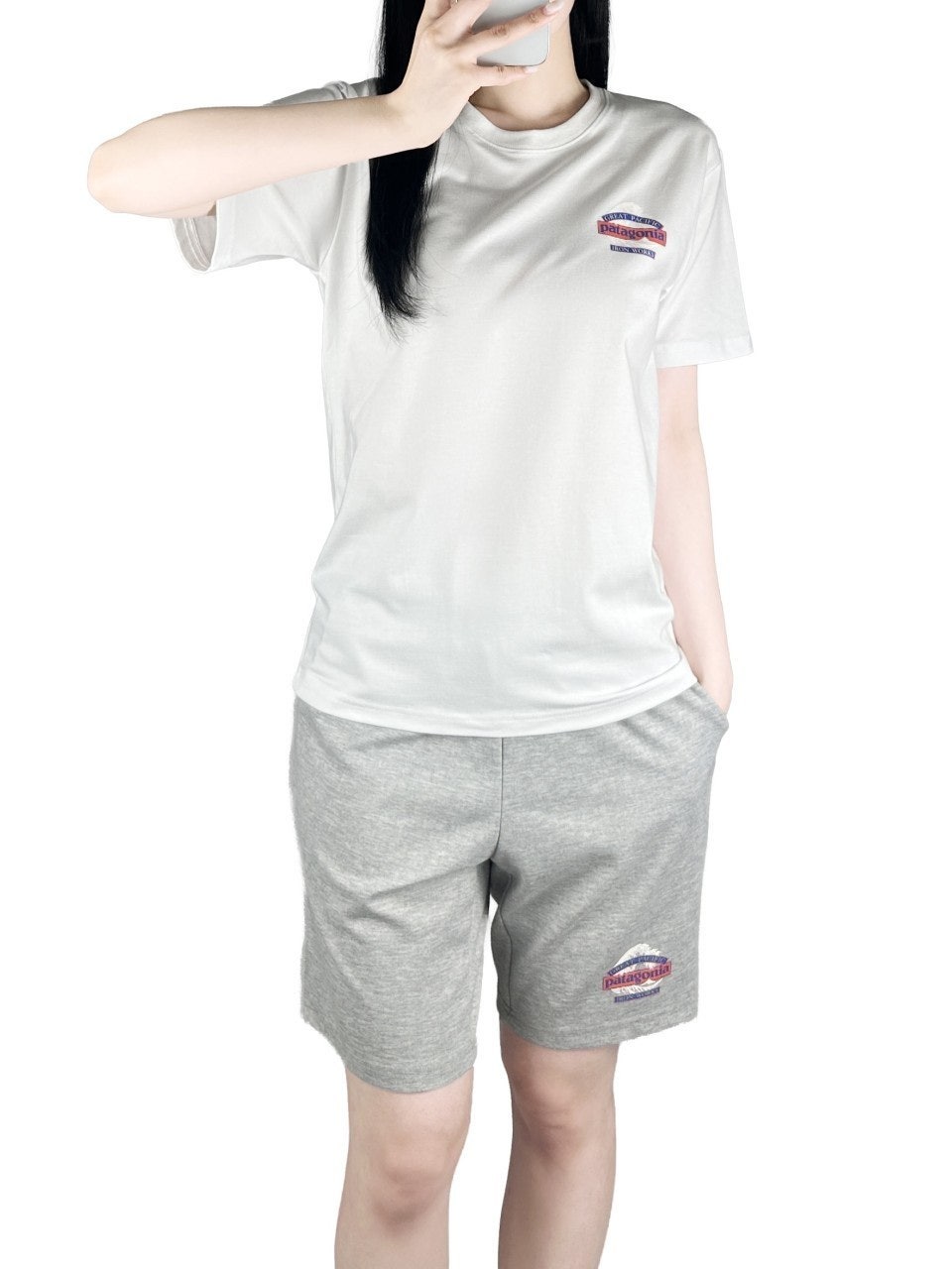 파타 스판 반팔 면 반바지 세트